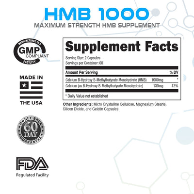 HMB 1000 |  Boost Strength, Recovery & Reduce Muscle Loss ✮ 120 ct